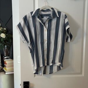 Striped Blue and White Women's Blouse